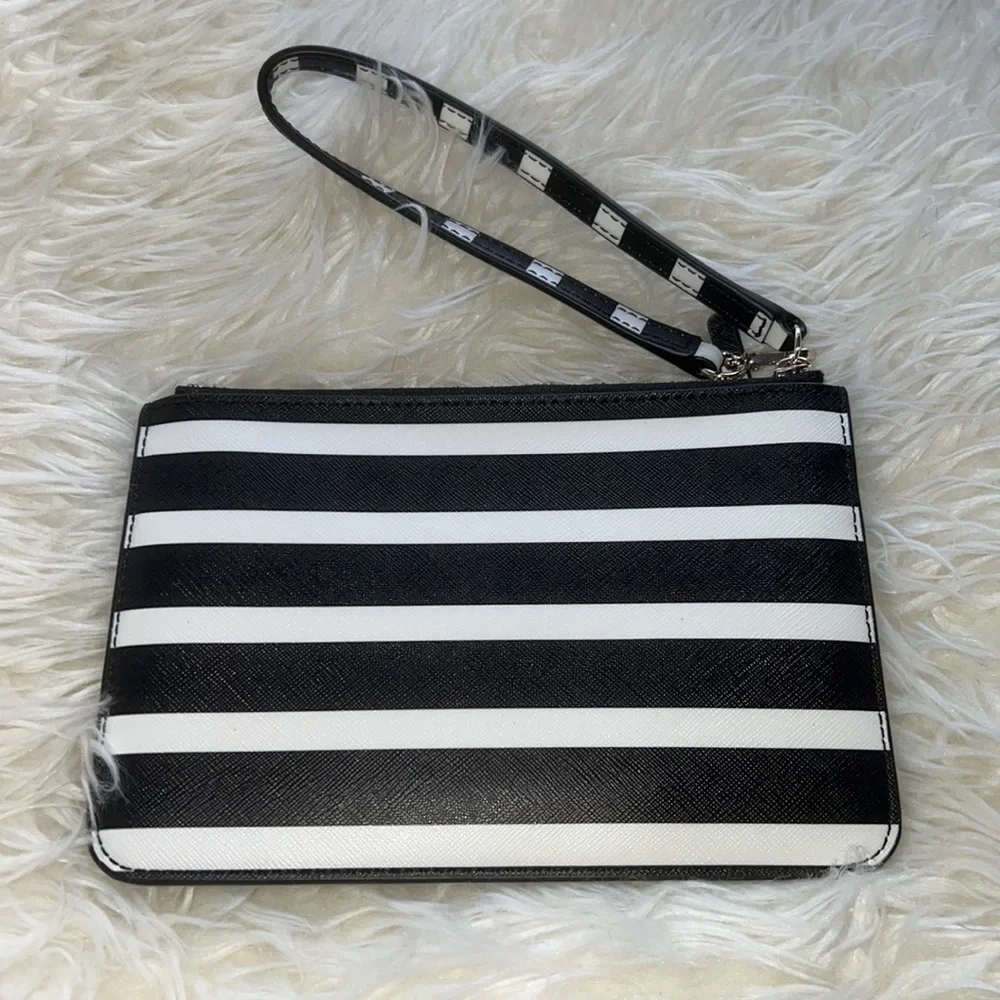 Kate Spade Shore Street Sailing Stripe Tinie Wristlet Black Multi - Picture 4 of 10
